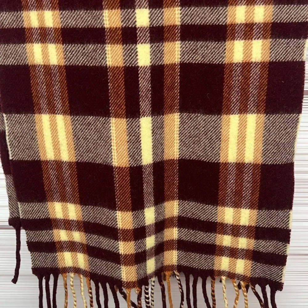 Vintage 100% Pure New Wool England Tartan Plaid Scarf 57x11,5 inches.